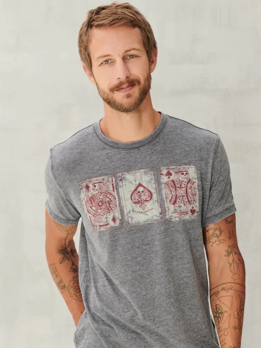 Lucky Brand  Poker Cards Tee | Graphic Crewneck SIZE SMALL